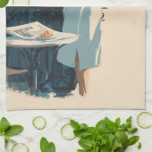 Paris Morning Coffee Elegance Geschirrtuch (Gefaltet)