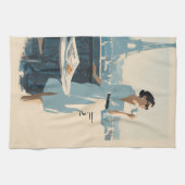 Paris Morning Coffee Elegance Geschirrtuch (Horizontal)