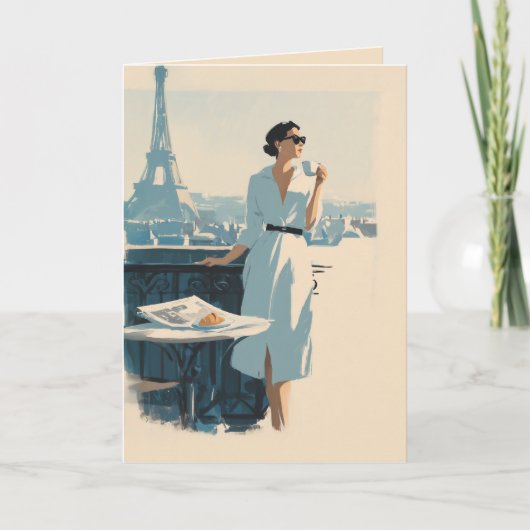 Paris Morning Coffee Elegance Karte (Vorderseite)