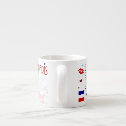 Paris-Muster mit Eiffelturm Espressotasse (Rückseite)