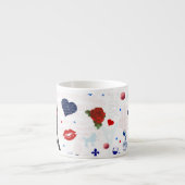 Paris-Muster mit Eiffelturm Espressotasse (Vorderseite)