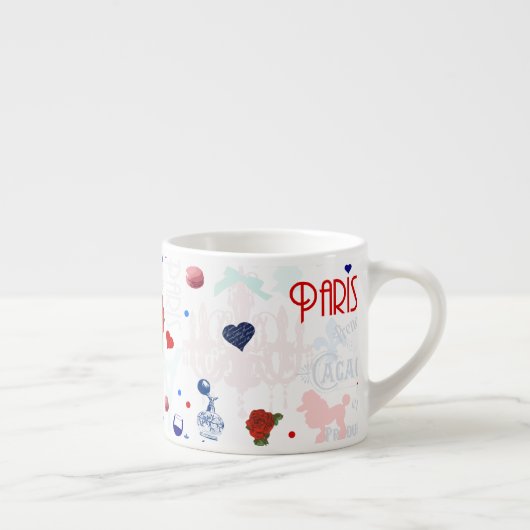 Paris-Muster mit Eiffelturm Espressotasse (Rechts)