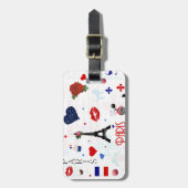 Paris-Muster mit Eiffelturm Gepäckanhänger (Vorderseite vertikal)