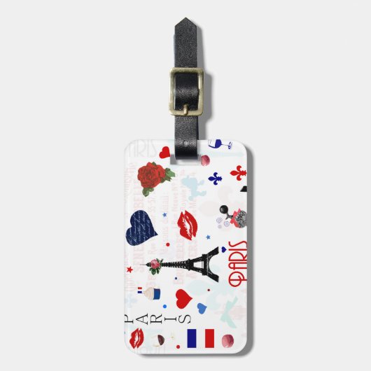 Paris-Muster mit Eiffelturm Gepäckanhänger (Vorderseite vertikal)