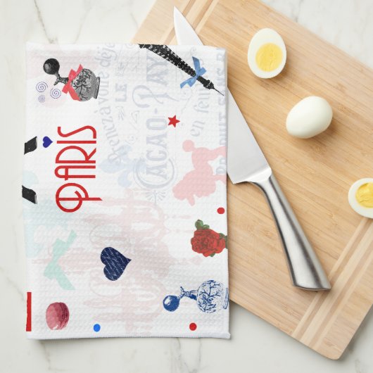 Paris-Muster mit Eiffelturm Handtuch (Viertel Falte)