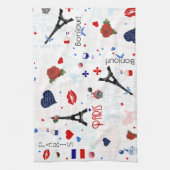 Paris-Muster mit Eiffelturm Handtuch (Vertikal)