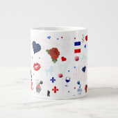 Paris-Muster mit Eiffelturm Jumbo-Tasse (Vorderseite)