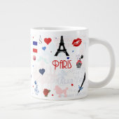 Paris-Muster mit Eiffelturm Jumbo-Tasse (Rechts)