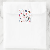 Paris-Muster mit Eiffelturm Quadratischer Aufkleber (Tasche)