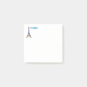 Paris nach den Anmerkungen Post-it Klebezettel
