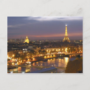 Paris nach Nacht Postkarte