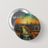 Paris nach Nacht-van-Gogh-Stil Button (Vorne & Hinten)