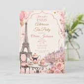 Paris Nachmittags-Teeparty Einladung (Stehend Vorderseite)