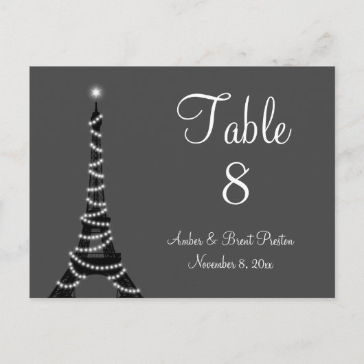 Paris: Nachtliche Tischnummer (Vorderseite)