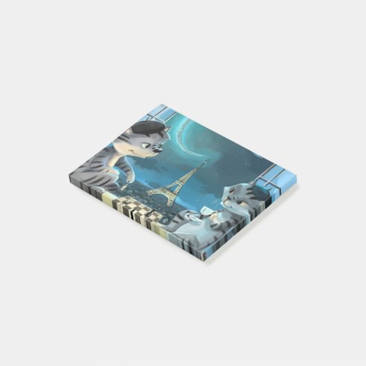 Paris: Nachtnotizen 4" x 3" Post-it Klebezettel (angewinkelt)