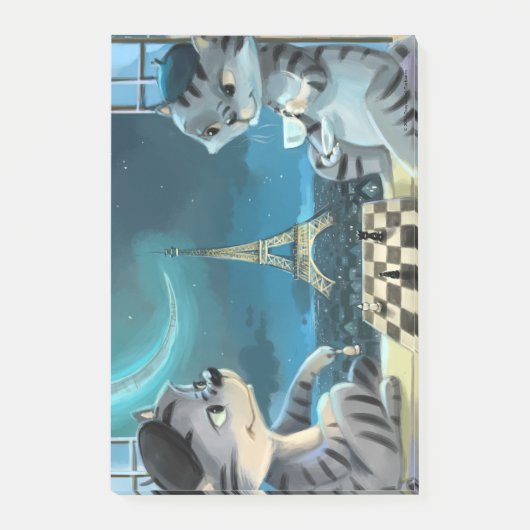 Paris: Nachtnotizen 4" x 6" Post-it Klebezettel (Vorderseite)