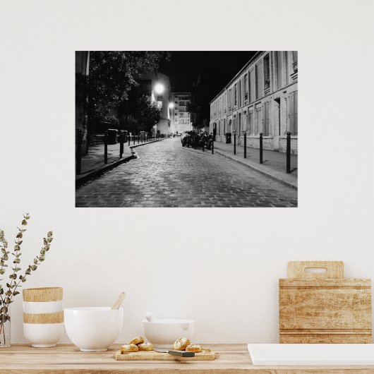 Paris nachts poster (Küche)