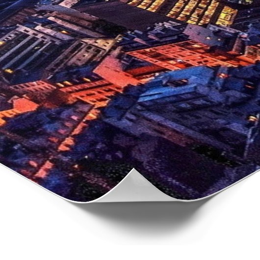 Paris nachts poster (Ecke)