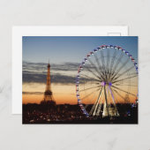 Paris nachts postkarte (Vorne/Hinten)