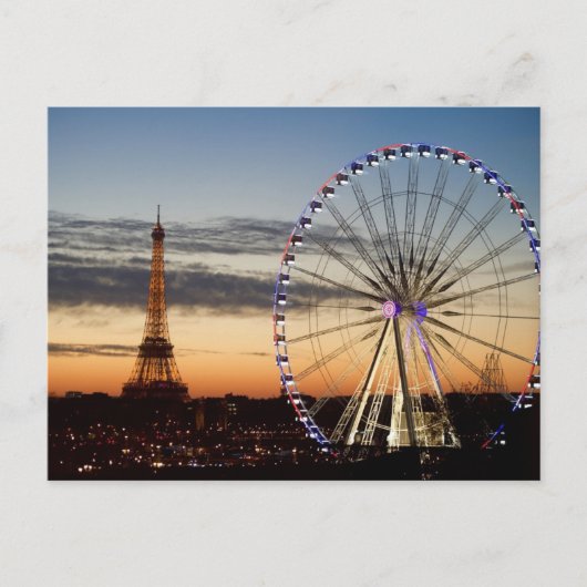 Paris nachts postkarte (Vorderseite)