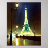 Paris nasser Abend Eiffel To Wer Impressionismus Poster (Vorne)