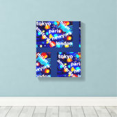 Paris New York Amsterdam Abstrakte Kunst Leinwanddruck (Insitu (Holzboden))