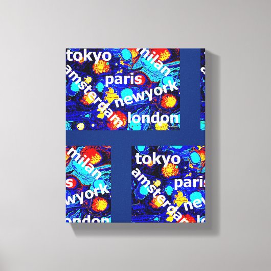 Paris New York Amsterdam Abstrakte Kunst Leinwanddruck (Vorderseite)