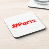 "#Paris" Niedliches Design. Jetzt kaufen Getränkeuntersetzer (Linke Seite)