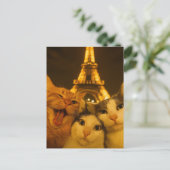 Paris Night Cat Selfie Squad Lover                 Postkarte (Stehend Vorderseite)