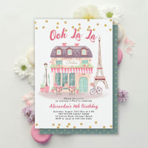 Paris Night Eiffel Bistro Pink Green Sweet 16