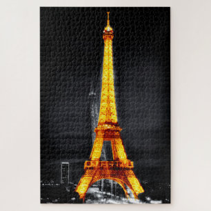 Paris: Night & Eiffel Tower Ghost /surreal art Puzzle