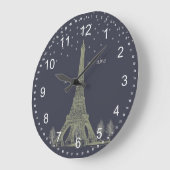 Paris Night Große Wanduhr (Winkel)