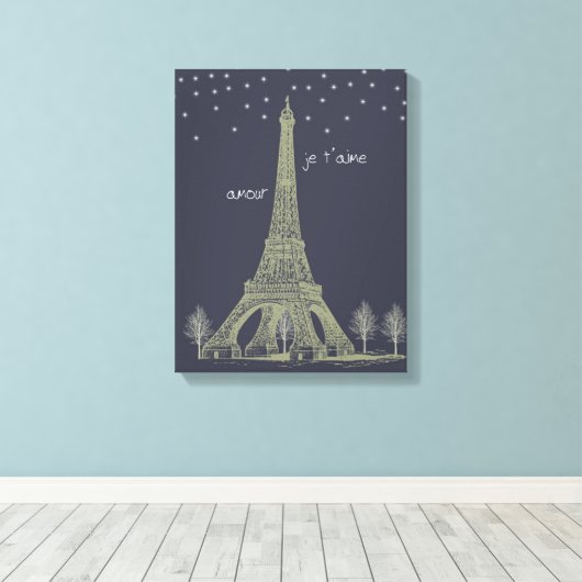 Paris Night Leinwanddruck (Insitu (Holzboden))