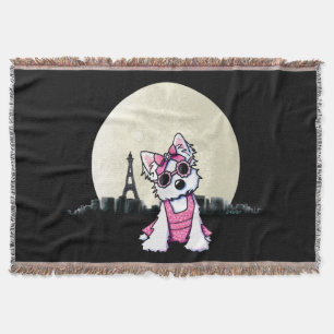 Paris Night Olivia Westie Throw Blanket Decke