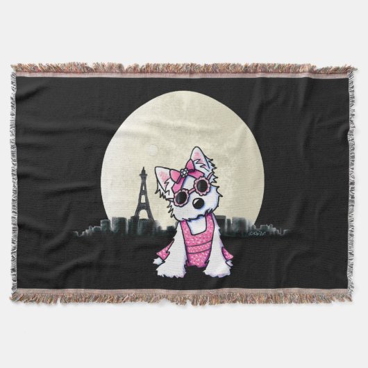 Paris Night Olivia Westie Throw Blanket Decke (Vorderseite)