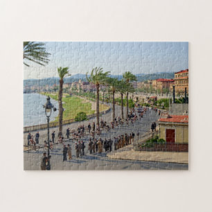 Paris Nizza Radfahrer in Nizza 19. März 1933 Puzzle