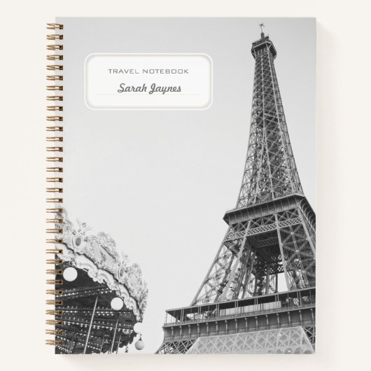 Paris Notebook Geschenk Personalisiert Paris Journ Notizblock (Vorderseite)