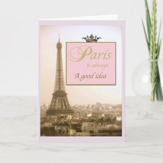 Paris notecards mit Eiffelturm und Zitat Karte (Vorderseite)