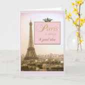 Paris notecards mit Eiffelturm und Zitat Karte (Gelbe Blume)