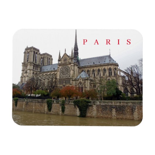 Paris Notre Dame Cathedral Ausblick Kühlschrankmag Magnet (Horizontal)