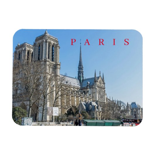 Paris Notre Dame Cathedral Ausblick Kühlschrankmag Magnet (Horizontal)