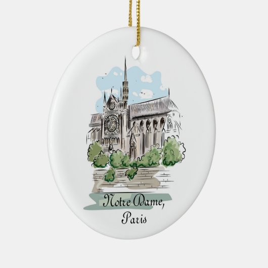 Paris Notre Dame Design Keramik Ornament (Rechts)