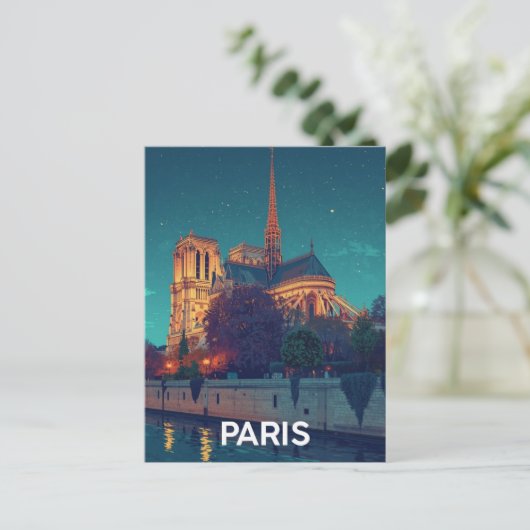 Paris Notre Dame Postkarte (Stehend Vorderseite)