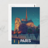 Paris Notre Dame Postkarte (Vorne/Hinten)
