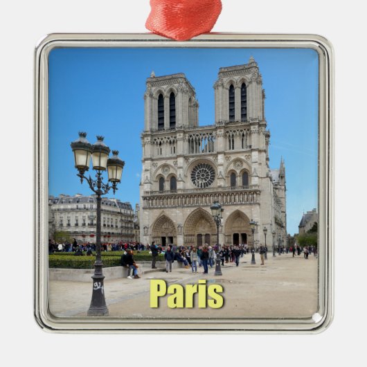 PARIS Notre Dame Silbernes Ornament (Vorne)