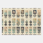 Paris Oh-la-Vintages Muster Geschenkpapier Set (Vorderseite 2)