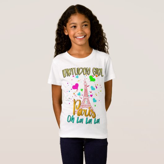 Paris Oh Lala Birthday Girl Eiffel Tower Matching T-Shirt (Vorne ganz)