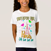Paris Oh Lala Birthday Girl Eiffel Tower Matching T-Shirt (Vorderseite)