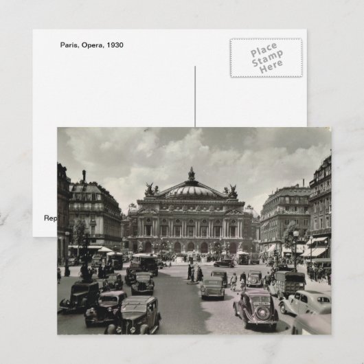 Paris, Oper, 1930 Postkarte (Vorne/Hinten)