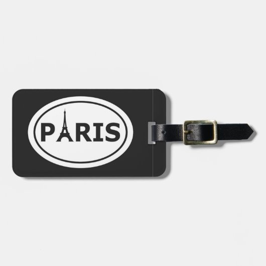 Paris - Oval Logo Gepäckanhänger (Vorderseite horizontal)